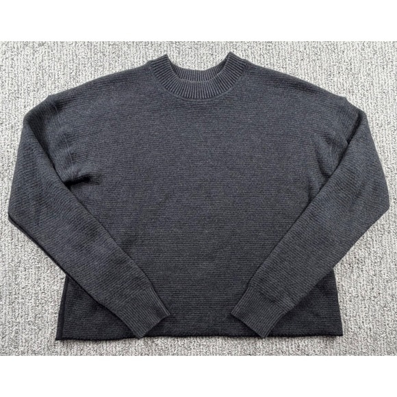 Lululemon Sweaters - Lululemon Sweater Womens Size 10 Gray Crewneck Ribbed Knit‎ Long Sleeve Pullover